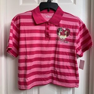 Girls Disney Lady & The Tramp
Cropped Polo Graphic T-shirt Dark & Light
Pink Top